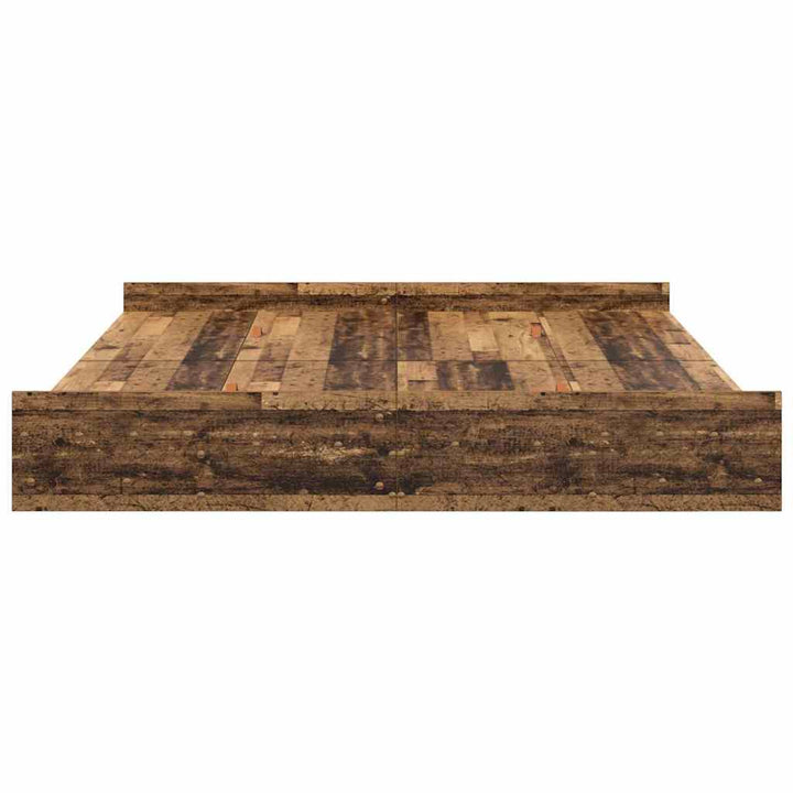 Seng med opbevaring Gammelt træ 200 x 200 cm Konstrueret træ