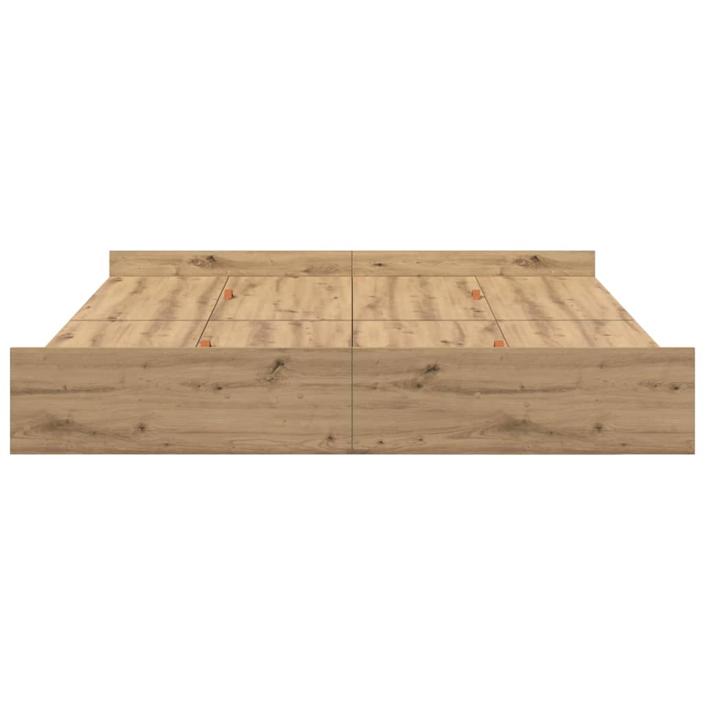 Seng med opbevaring Artisan Egetræ 200 x 200 cm Konstrueret træ