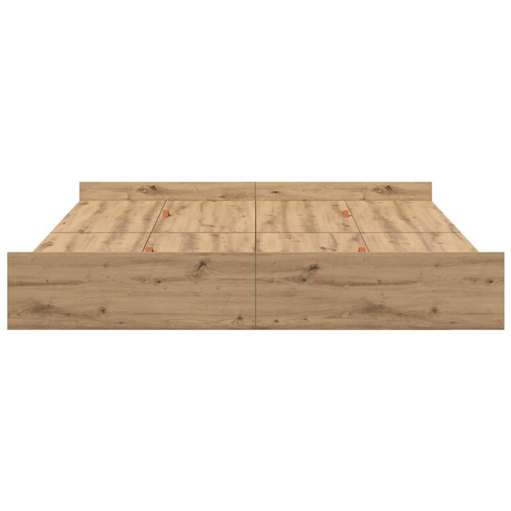 Seng med opbevaring Artisan Egetræ 200 x 200 cm Konstrueret træ