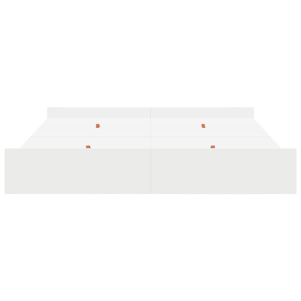 Seng med opbevaring med dør Hvid 180 x 200 cm Konstrueret træ