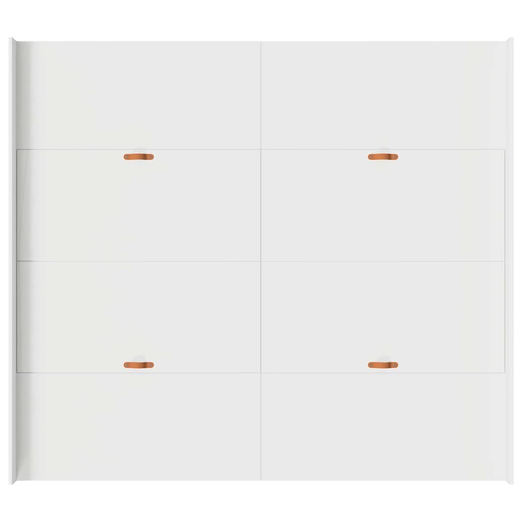 Seng med opbevaring med dør Hvid 180 x 200 cm Konstrueret træ