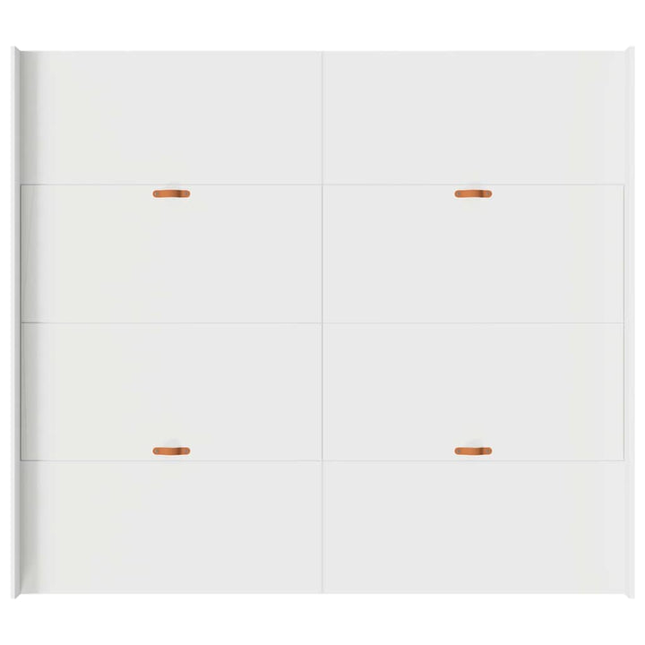 Seng med opbevaring med dør Hvid 180 x 200 cm Konstrueret træ