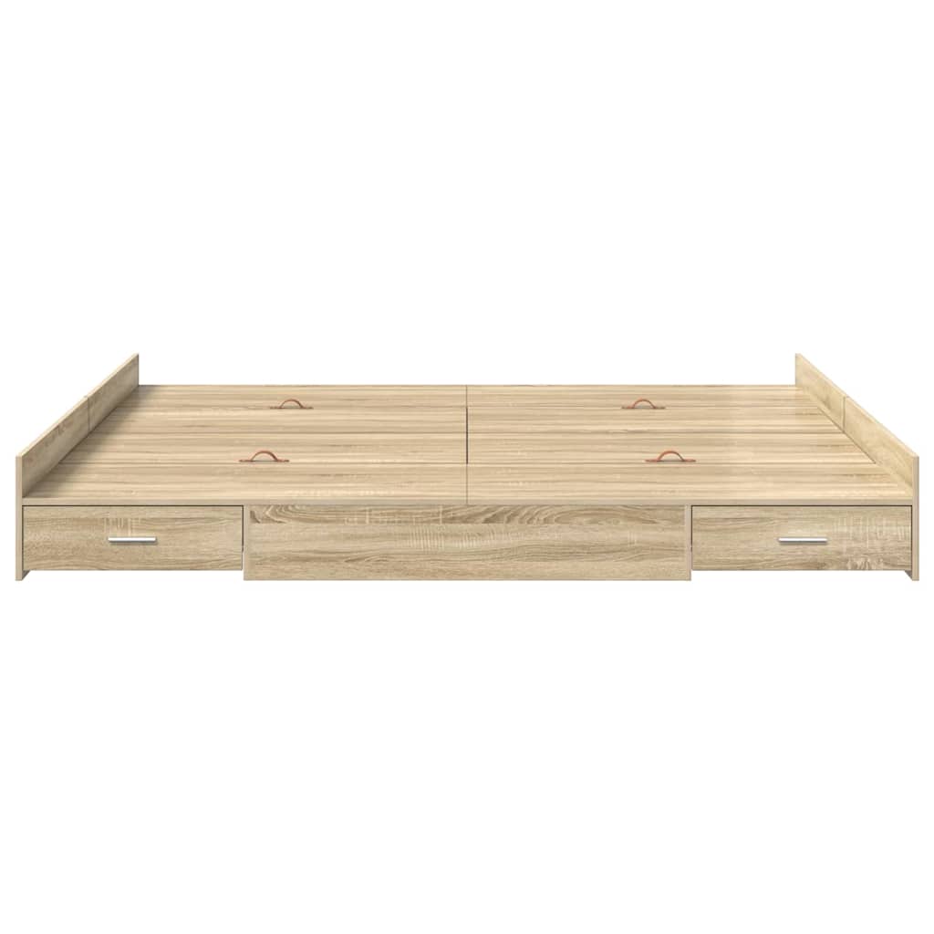 Seng med opbevaring Sonoma eg 180 x 200 cm Konstrueret træ