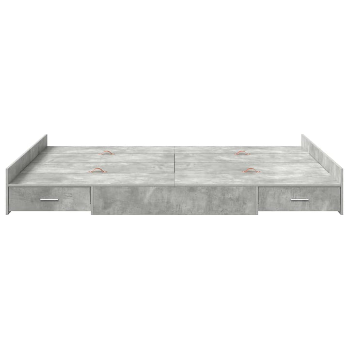Seng med opbevaring Beton Grå 160 x 200 cm Konstrueret træ