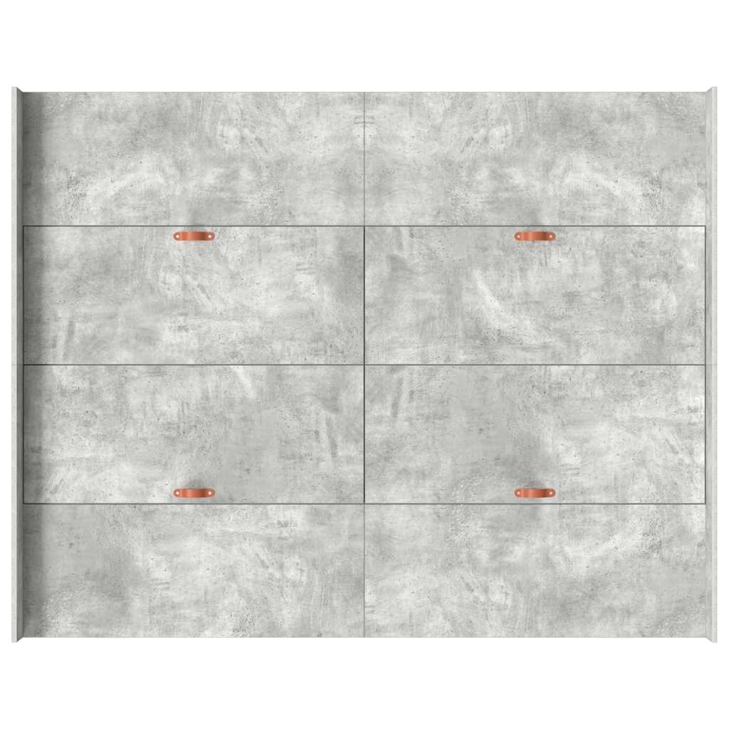 Seng med opbevaring Beton Grå 160 x 200 cm Konstrueret træ
