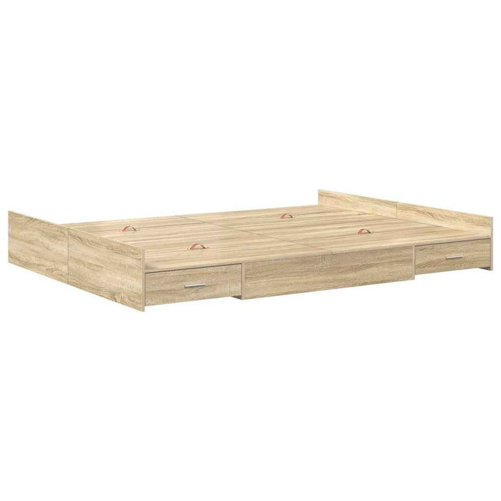 Seng med opbevaring Sonoma eg 150 x 200 cm Konstrueret træ