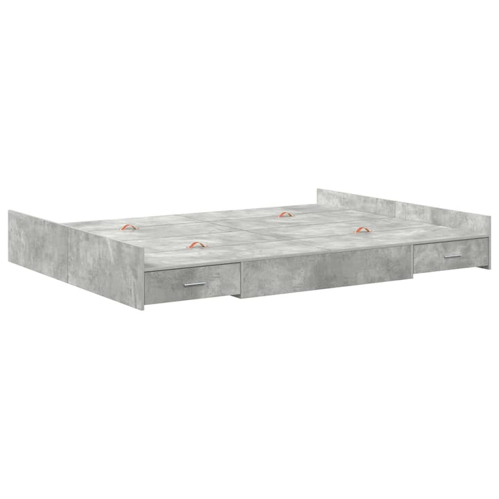 Seng med opbevaring Beton Grå 150 x 200 cm Konstrueret træ