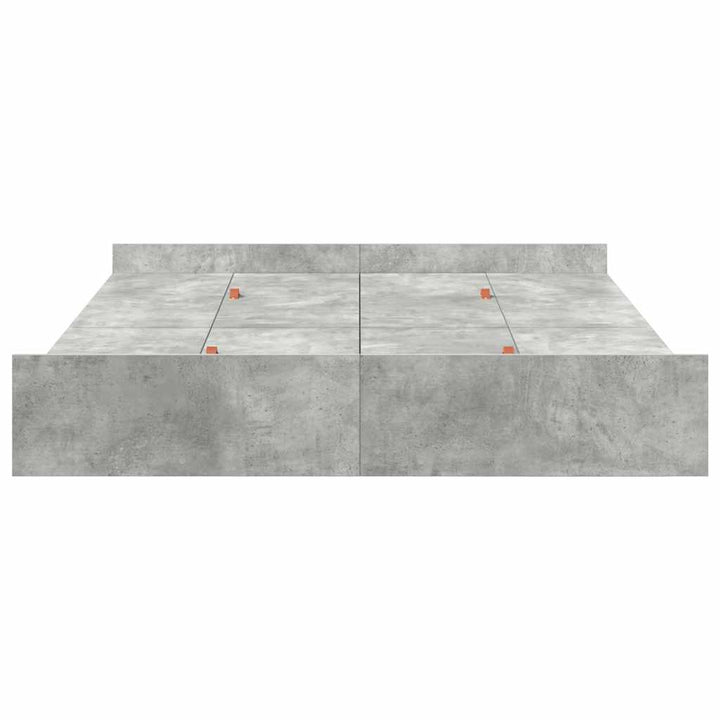 Seng med opbevaring Beton Grå 150 x 200 cm Konstrueret træ