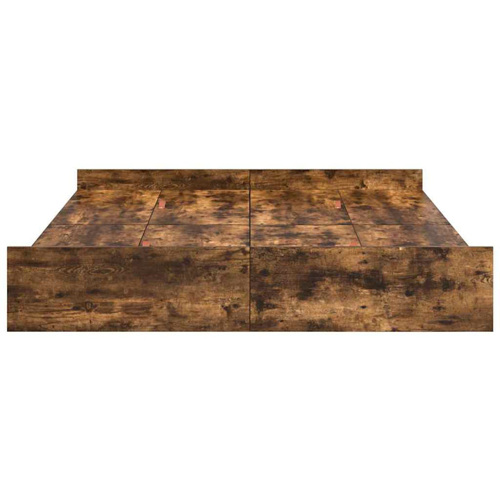 Seng med opbevaring Røget eg 150 x 200 cm Konstrueret træ