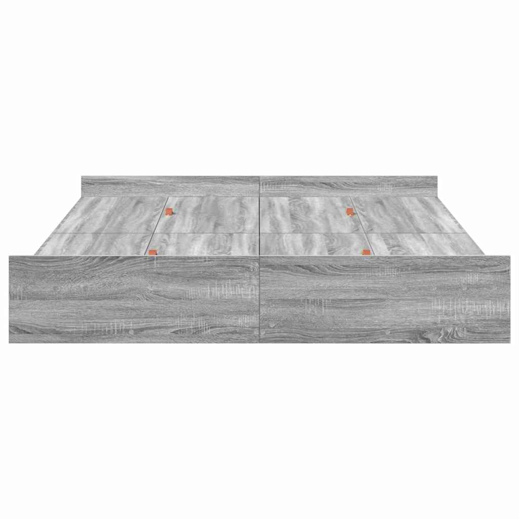 Seng med opbevaring Grå Sonoma 150 x 200 cm Konstrueret træ