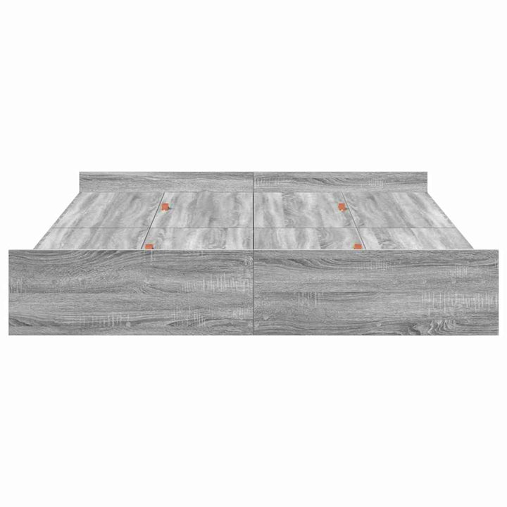Seng med opbevaring Grå Sonoma 150 x 200 cm Konstrueret træ