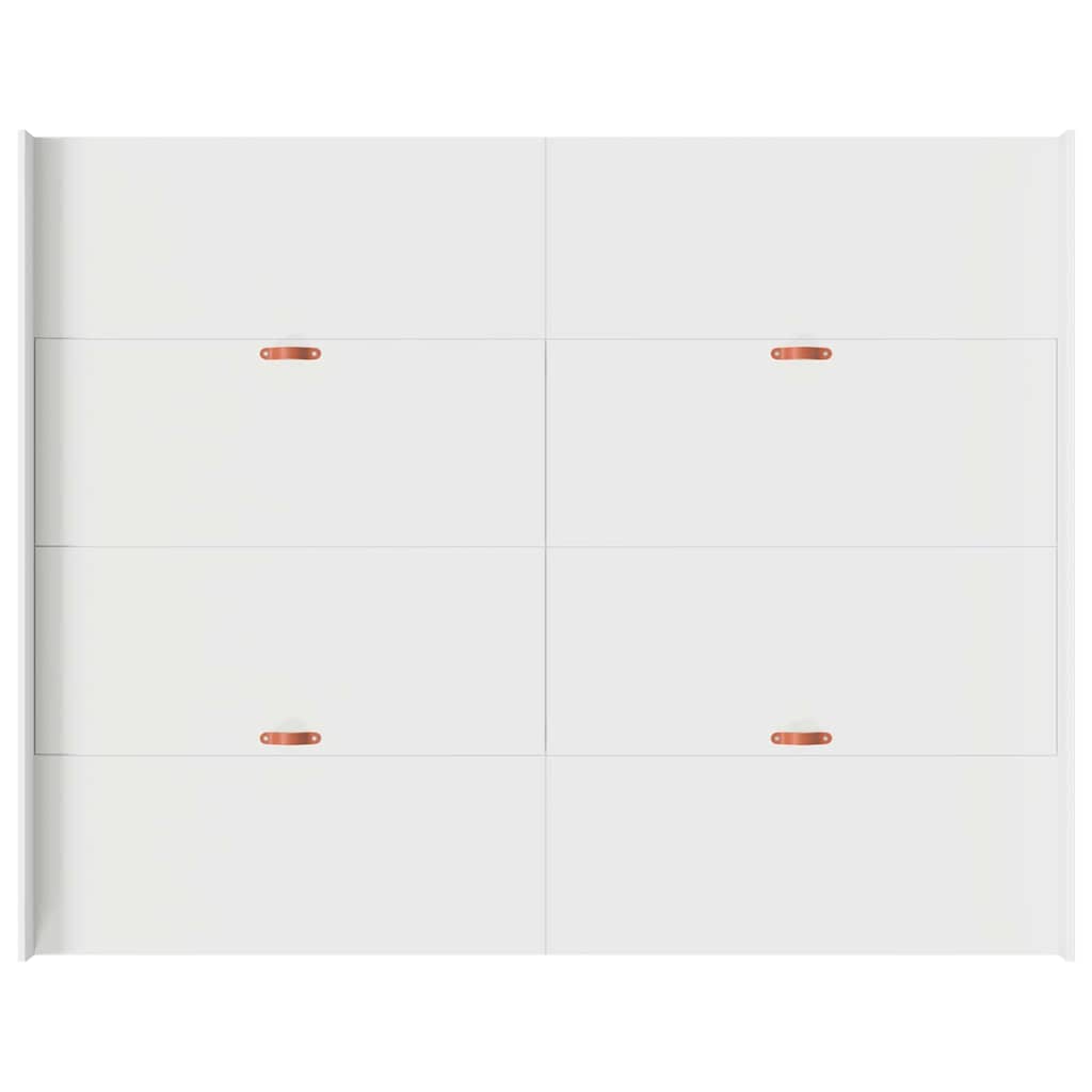 Seng med opbevaring med dør Hvid 140 x 200 cm Konstrueret træ