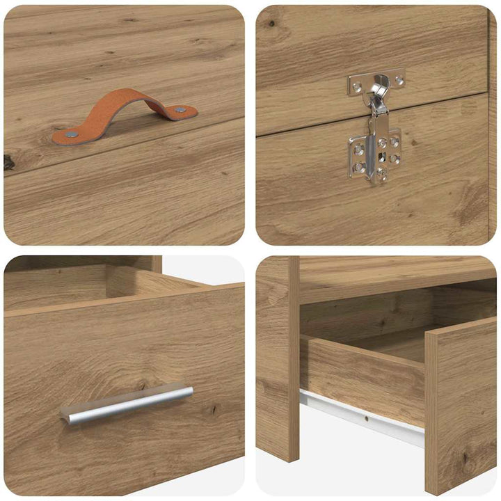 Seng med opbevaring Artisan Egetræ 140 x 200 cm Konstrueret træ