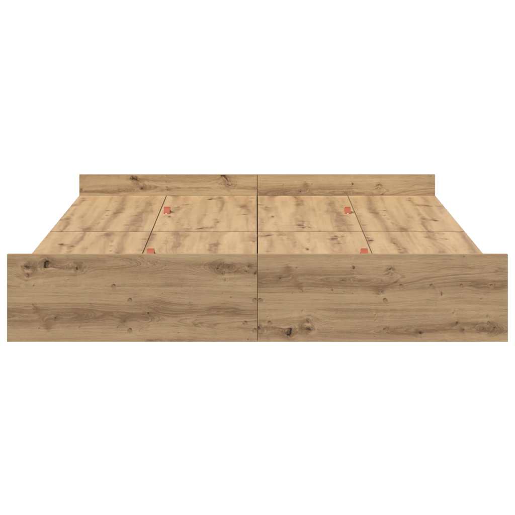 Seng med opbevaring Artisan Egetræ 140 x 200 cm Konstrueret træ