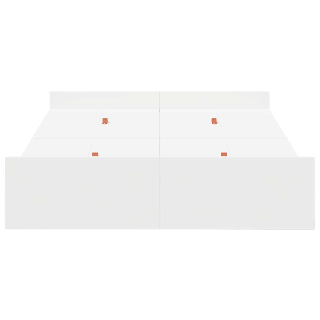 Seng med opbevaring med dør Hvid 120 x 200 cm Konstrueret træ