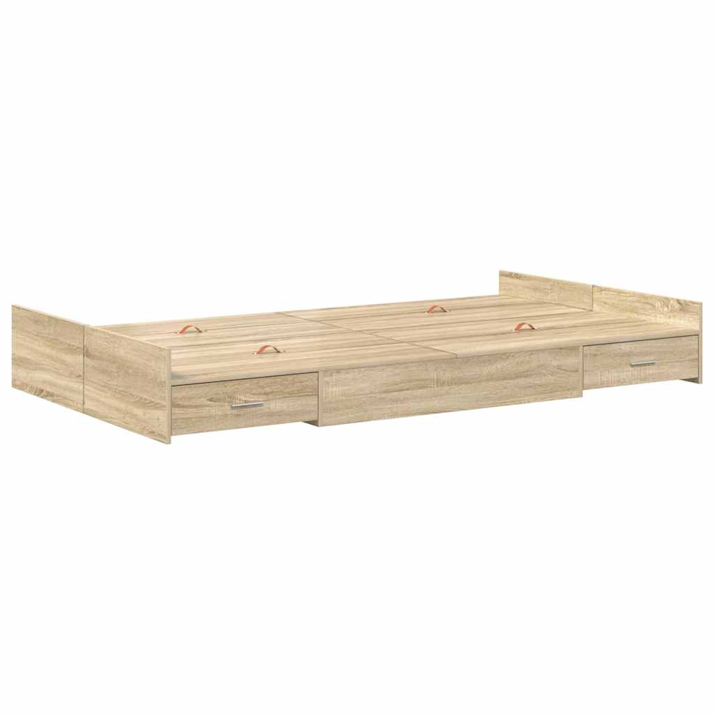 Seng med opbevaring Sonoma eg 120 x 200 cm Konstrueret træ