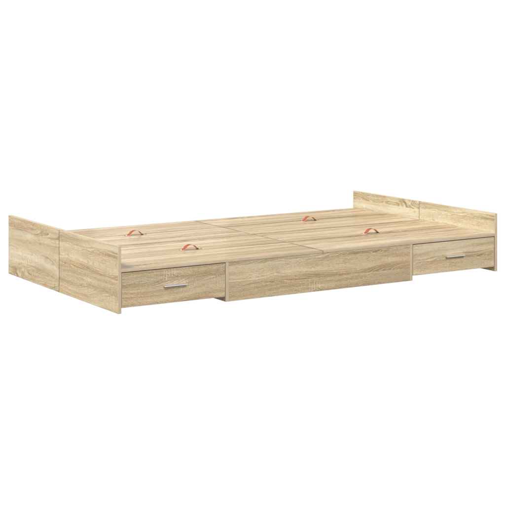 Seng med opbevaring Sonoma eg 120 x 200 cm Konstrueret træ