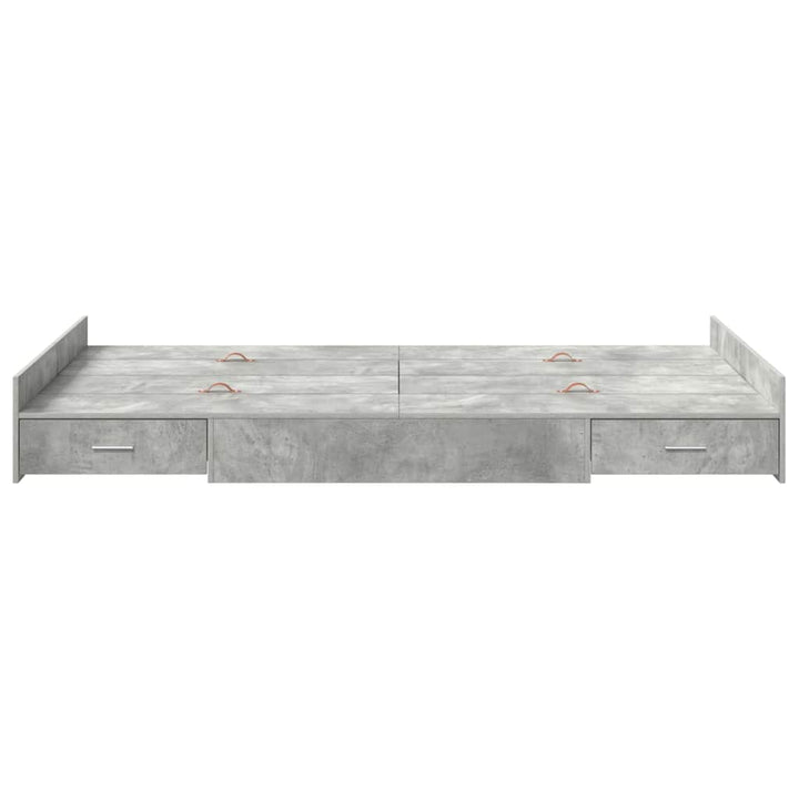 Seng med opbevaring Beton Grå 120 x 200 cm Konstrueret træ
