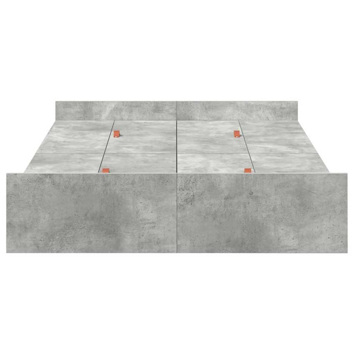 Seng med opbevaring Beton Grå 120 x 200 cm Konstrueret træ
