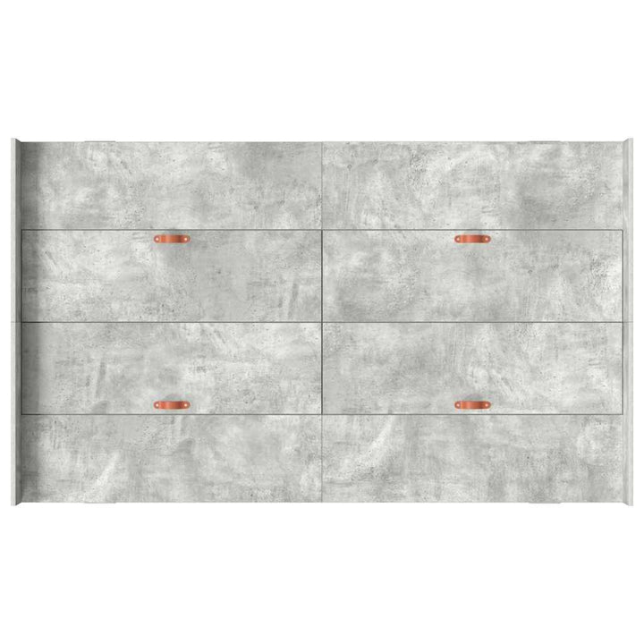 Seng med opbevaring Beton Grå 120 x 200 cm Konstrueret træ