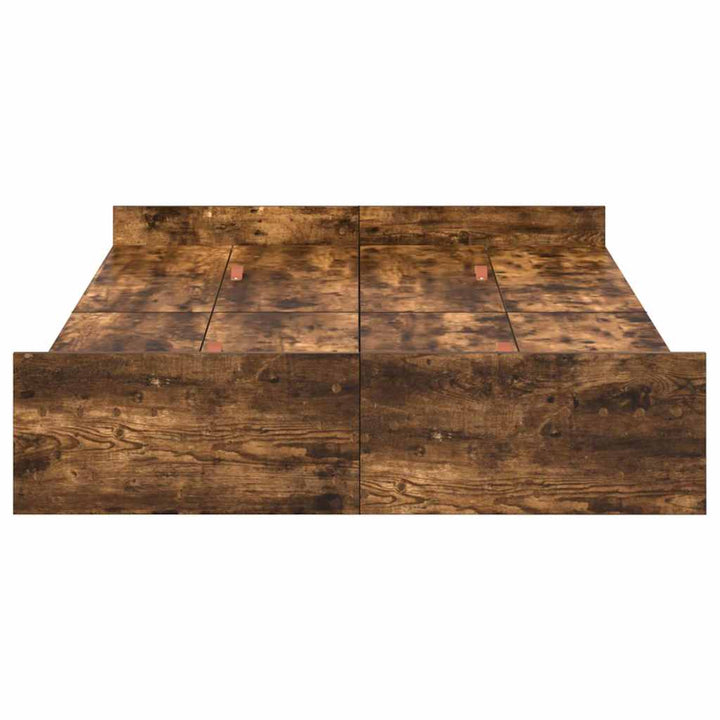 Seng med opbevaring Røget eg 120 x 200 cm Konstrueret træ