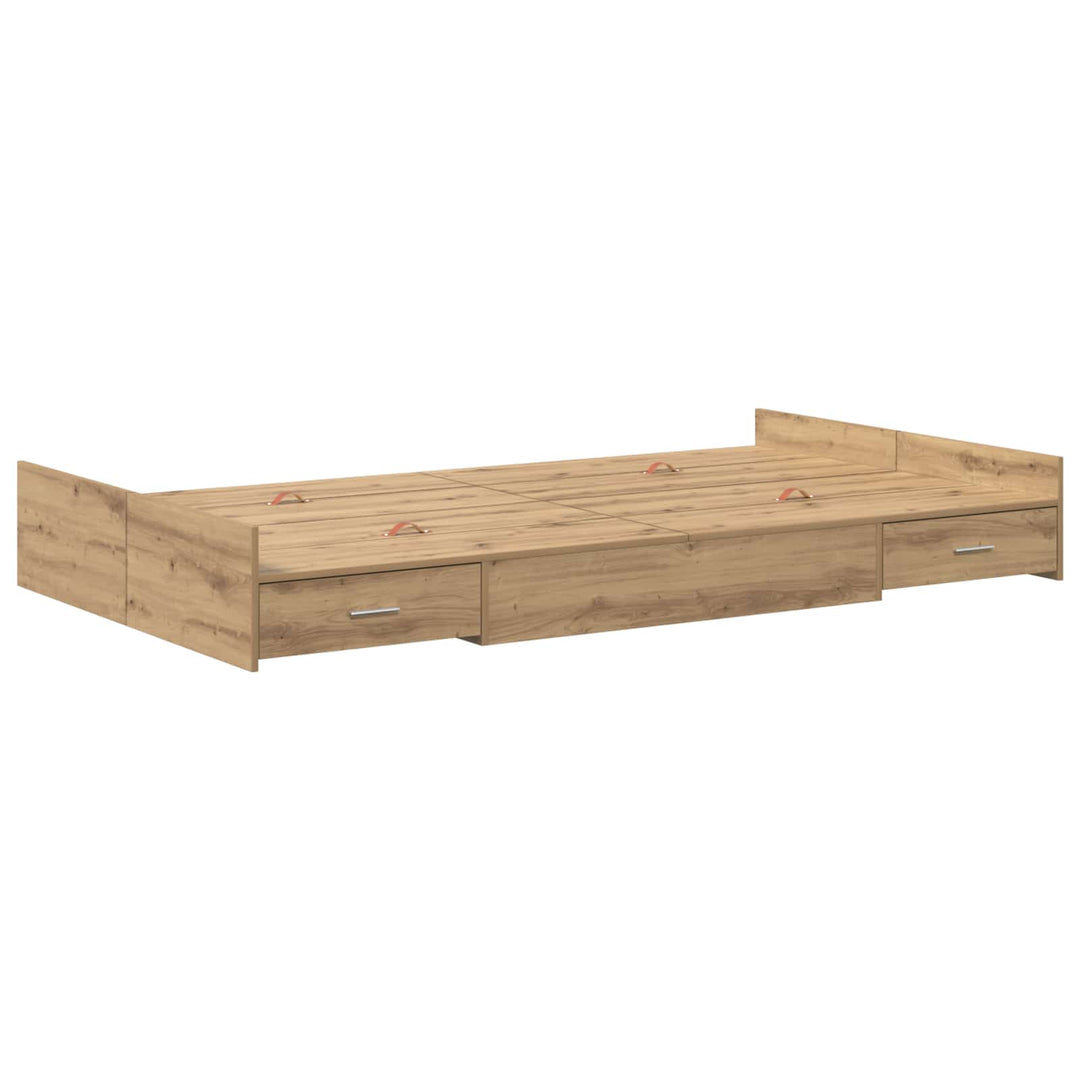 Seng med opbevaring Artisan Egetræ 120 x 200 cm Konstrueret træ