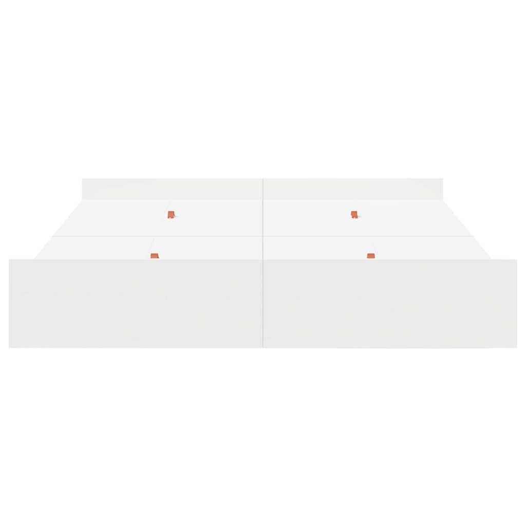 Seng med opbevaring med dør Hvid 140 x 190 cm Konstrueret træ