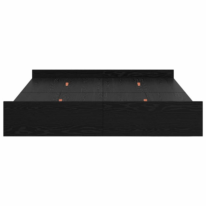 Seng med opbevaring Sort eg 140 x 190 cm Konstrueret træ