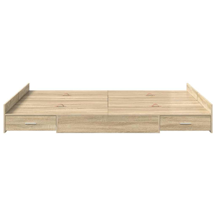 Seng med opbevaring Sonoma eg 140 x 190 cm Konstrueret træ