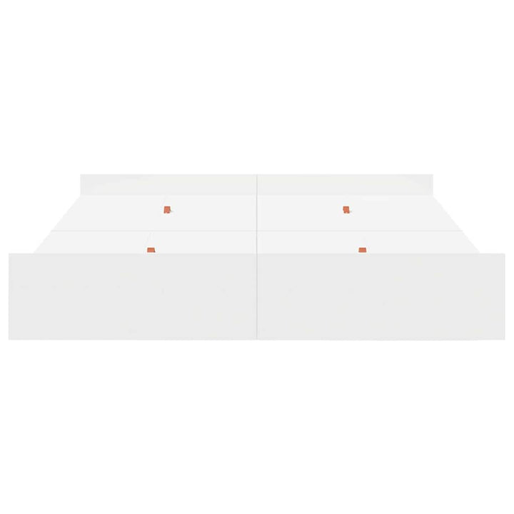 Seng med opbevaring med dør Hvid 135 x 190 cm Konstrueret træ