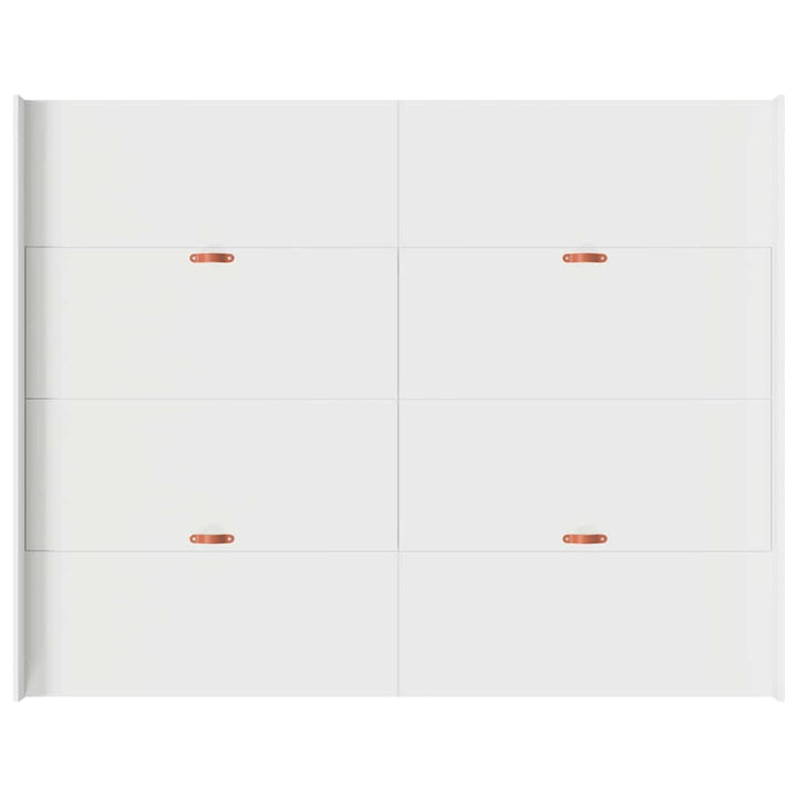 Seng med opbevaring med dør Hvid 135 x 190 cm Konstrueret træ