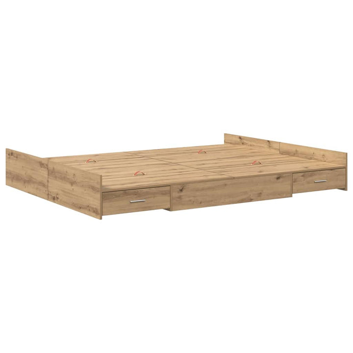 Seng med opbevaring Artisan Egetræ 135 x 190 cm Konstrueret træ