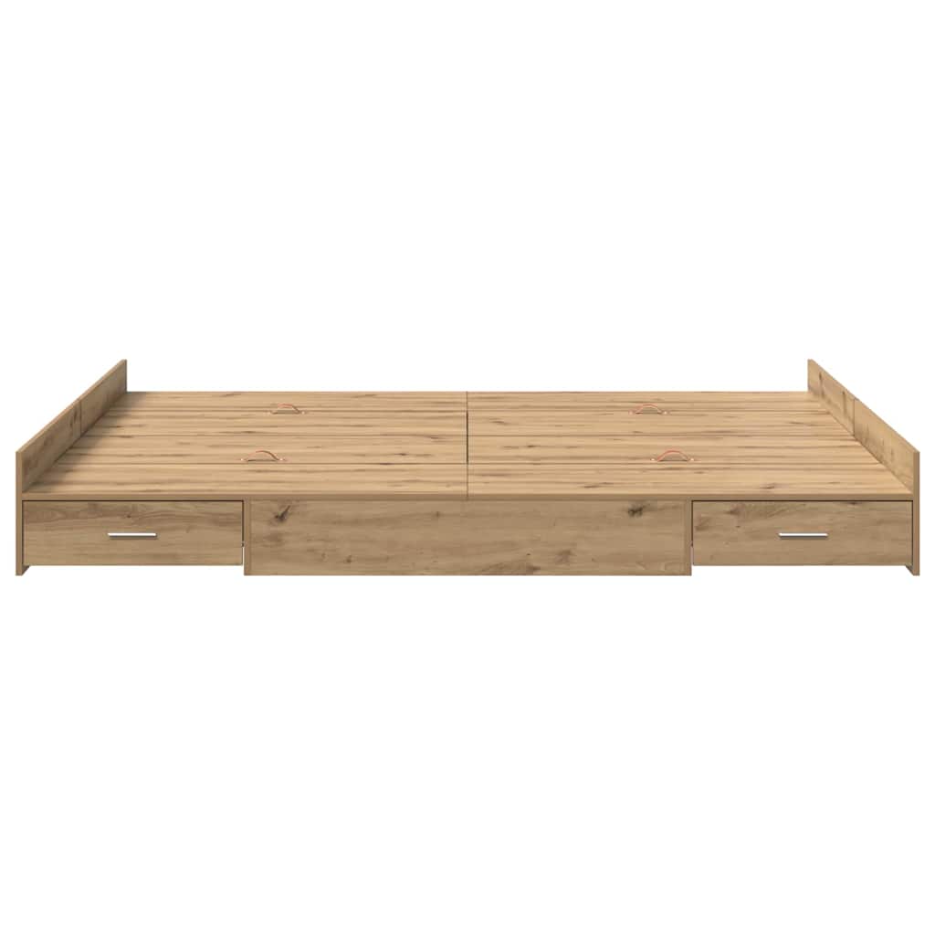 Seng med opbevaring Artisan Egetræ 135 x 190 cm Konstrueret træ