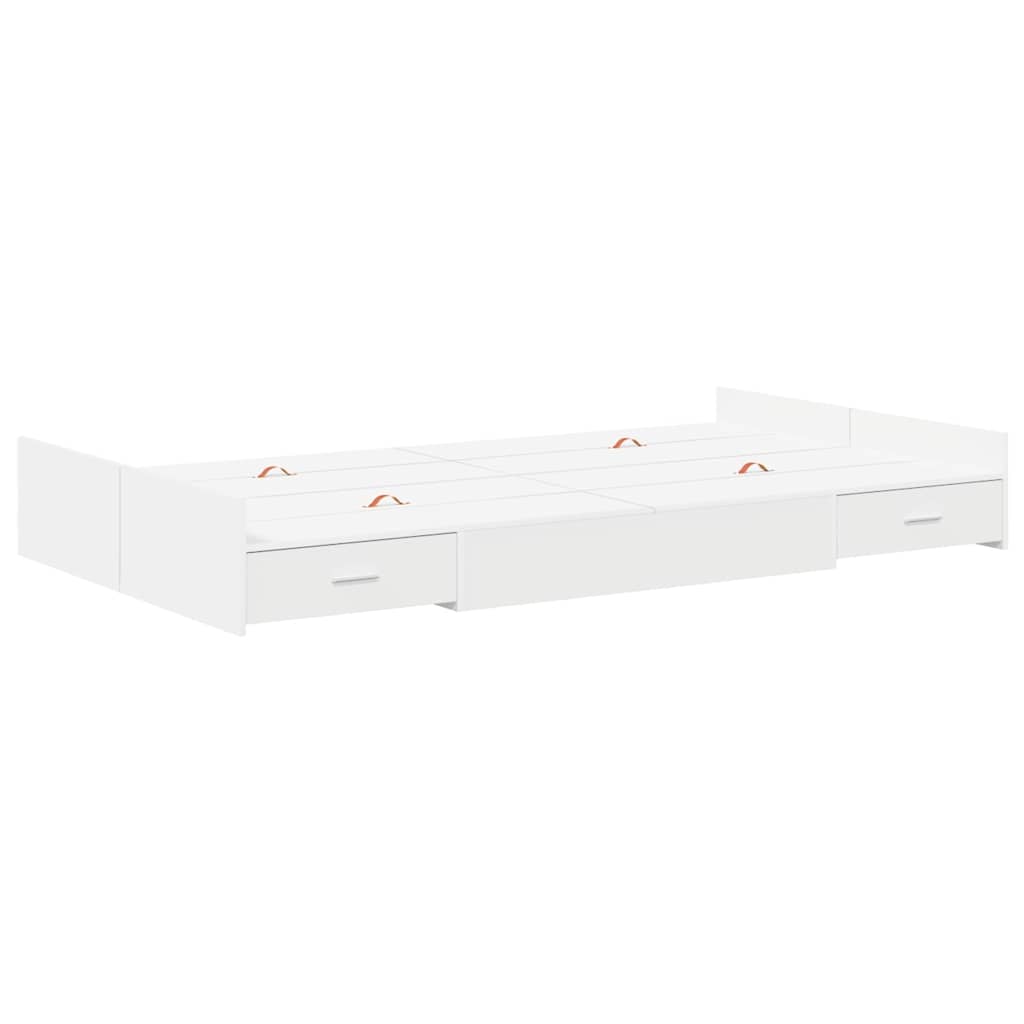 Seng med opbevaring med dør Hvid 120 x 190 cm Konstrueret træ