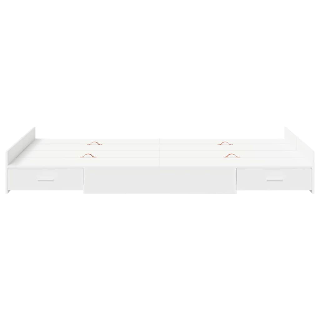 Seng med opbevaring med dør Hvid 120 x 190 cm Konstrueret træ