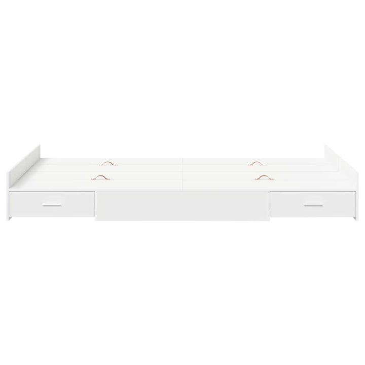 Seng med opbevaring med dør Hvid 120 x 190 cm Konstrueret træ