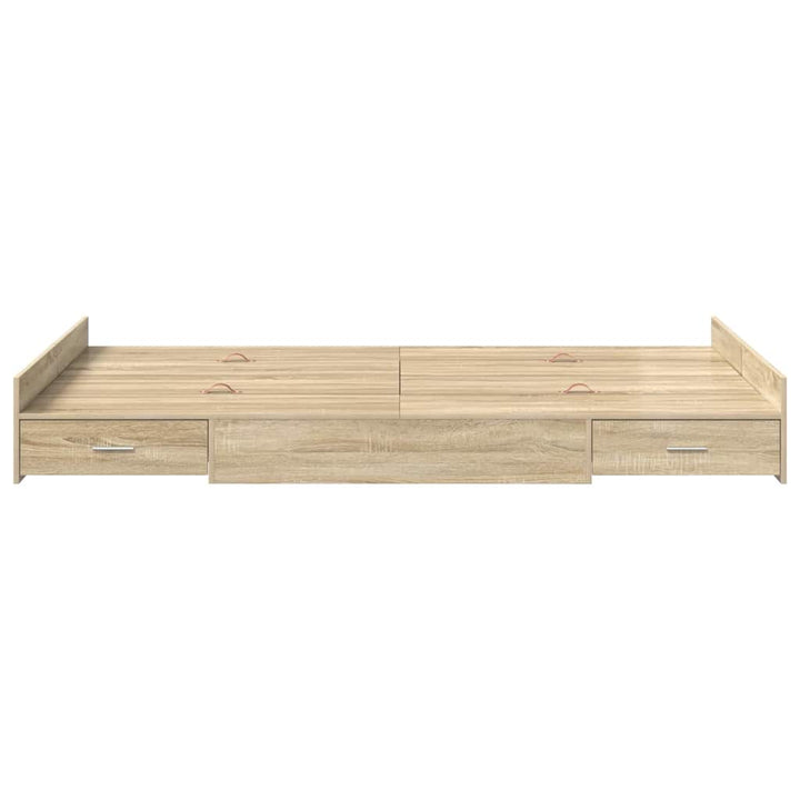 Seng med opbevaring Sonoma eg 120 x 190 cm Konstrueret træ