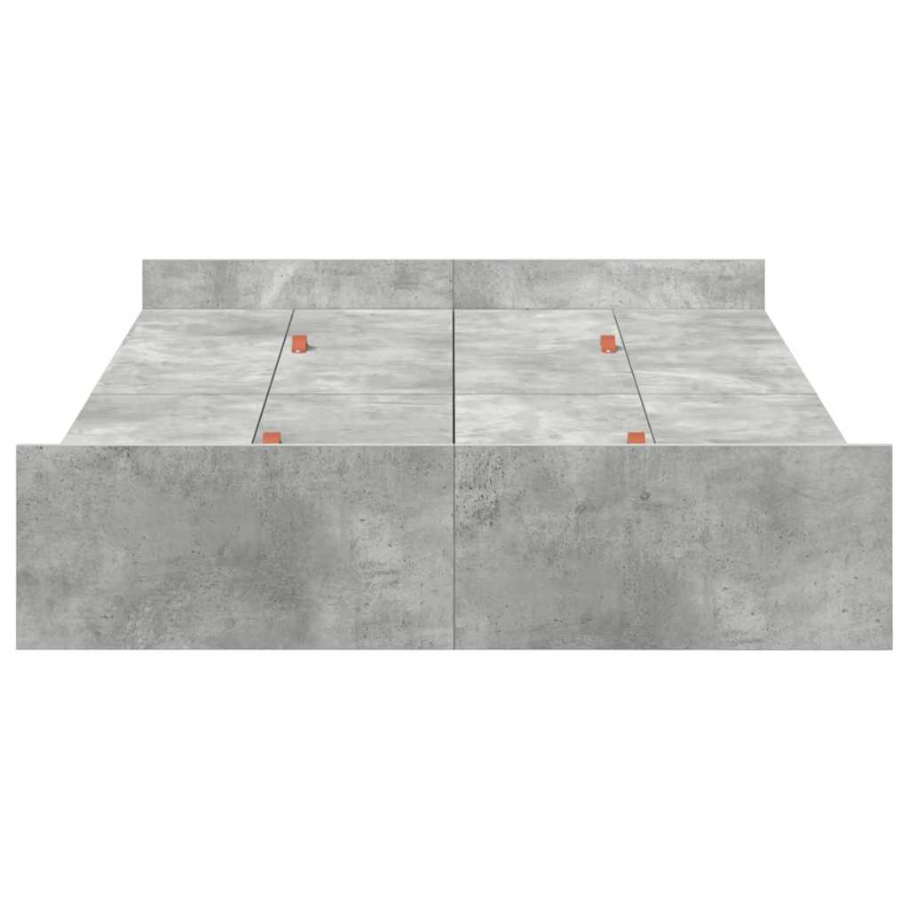 Seng med opbevaring Beton Grå 120 x 190 cm Konstrueret træ