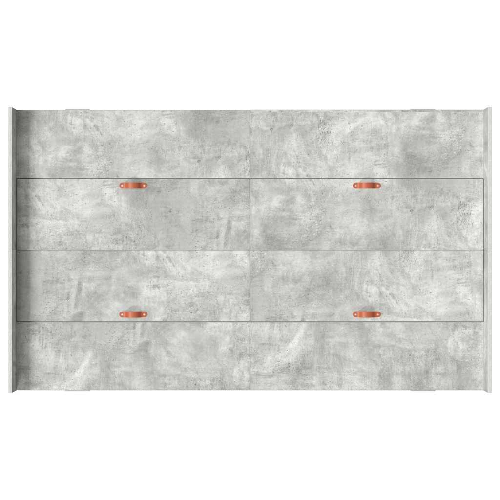 Seng med opbevaring Beton Grå 120 x 190 cm Konstrueret træ