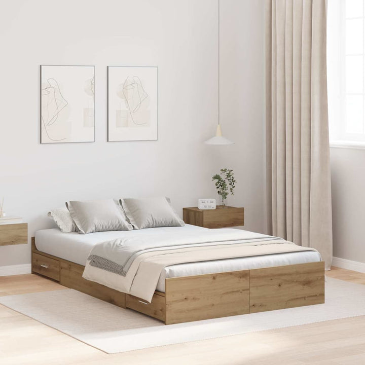 Seng med opbevaring Artisan Egetræ 120 x 190 cm Konstrueret træ