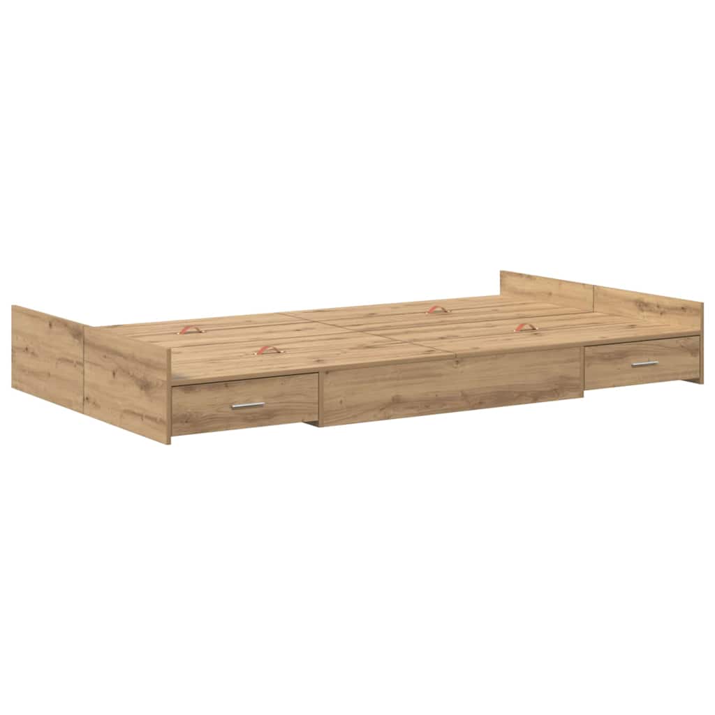 Seng med opbevaring Artisan Egetræ 120 x 190 cm Konstrueret træ