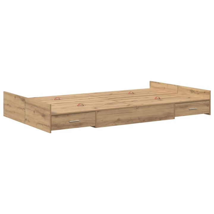 Seng med opbevaring Artisan Egetræ 120 x 190 cm Konstrueret træ