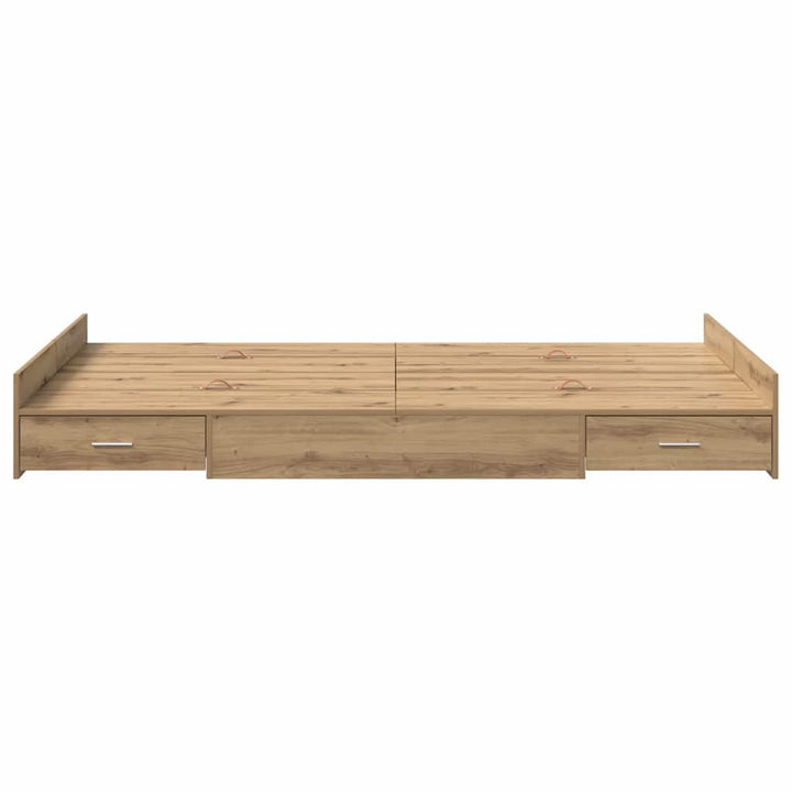 Seng med opbevaring Artisan Egetræ 120 x 190 cm Konstrueret træ