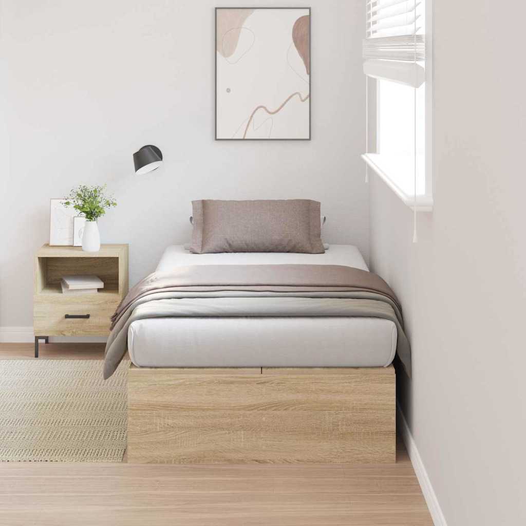 Seng med opbevaring Sonoma eg 80 x 200 cm Konstrueret træ