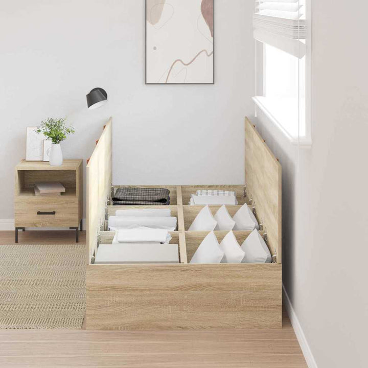 Seng med opbevaring Sonoma eg 80 x 200 cm Konstrueret træ