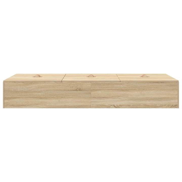 Seng med opbevaring Sonoma eg 80 x 200 cm Konstrueret træ