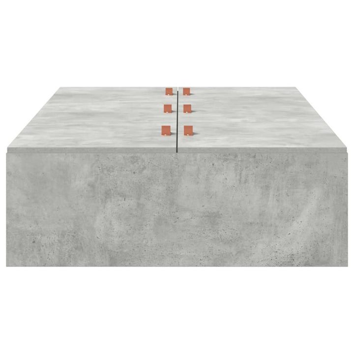 Seng med opbevaring Beton Grå 80 x 200 cm Konstrueret træ