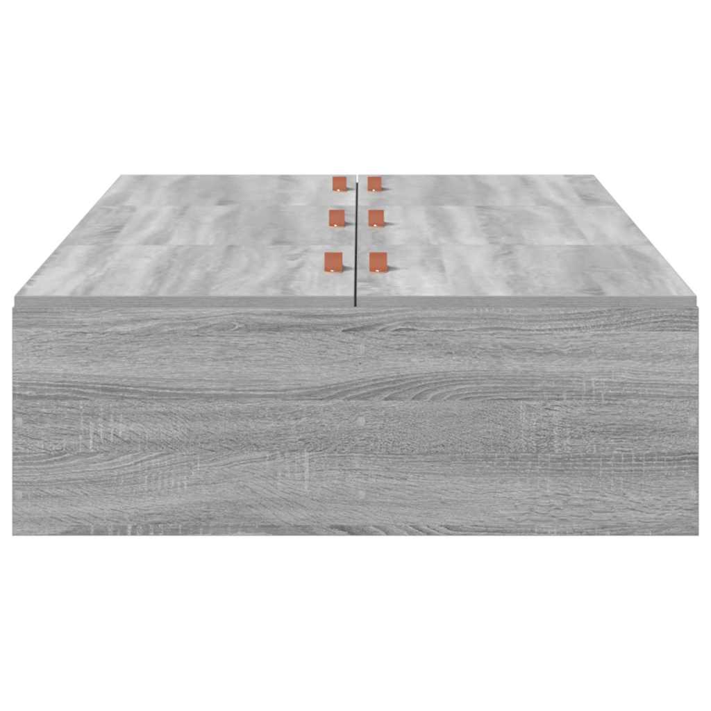 Seng med opbevaring Grå Sonoma 80 x 200 cm Konstrueret træ