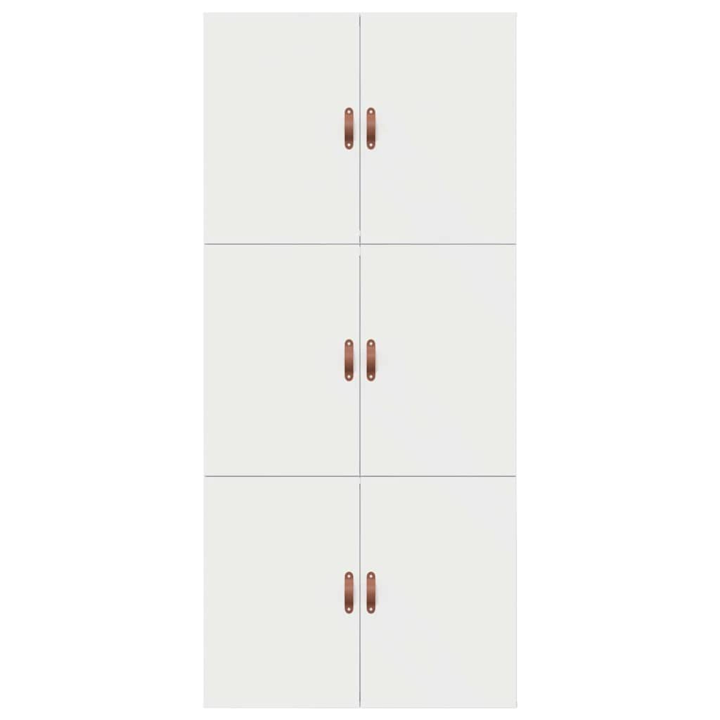 Seng med opbevaring med dør Hvid 90 x 200 cm Konstrueret træ