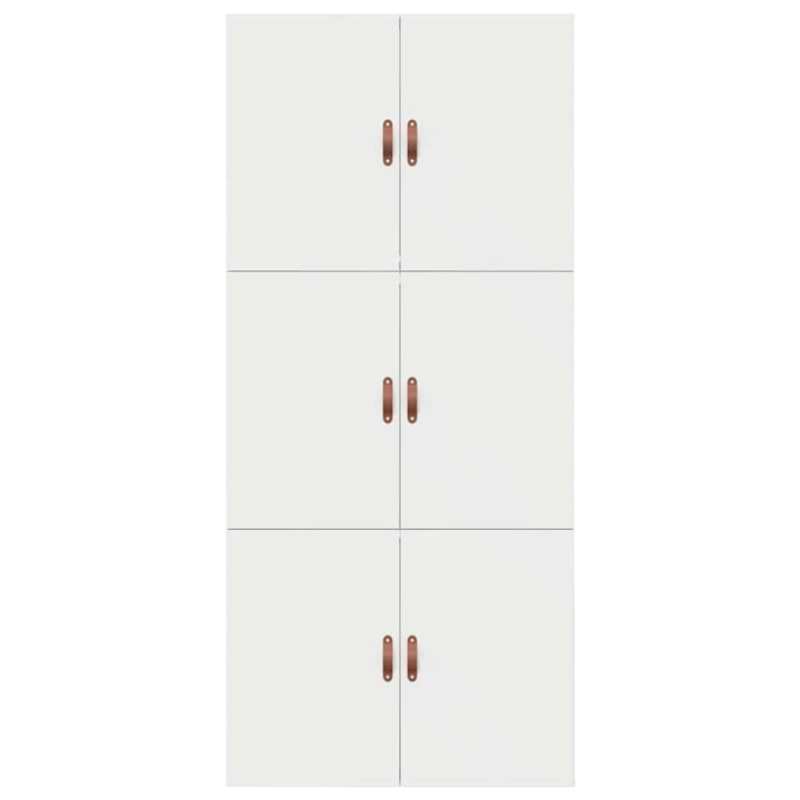 Seng med opbevaring med dør Hvid 100 x 200 cm Konstrueret træ